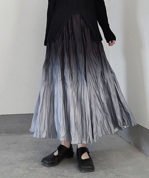 Gradient Wrinkled Skirt